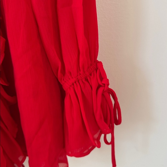 NWT Anthropologie Endless Rose LONG-SLEEVE RUFFLE MINI DRESS Size XS - Picture 6 of 10